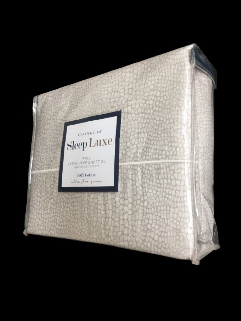 new PEBBLE Charter Club Sleep Luxe 800 TC 100% Cotton FULL Extra-Deep Sheet Set
